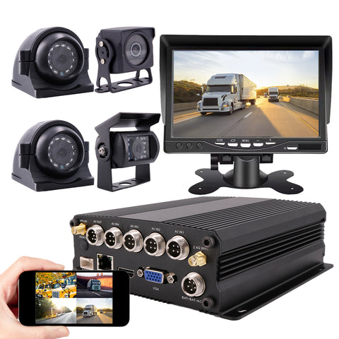 JOINLGO 4-CH GPS WiFi RJ45 LAN 1080P Dual SD Vehicle Car DVR Kit G-sensor/HDMI Output/Remote View video and Track on APP/Motion Alarm