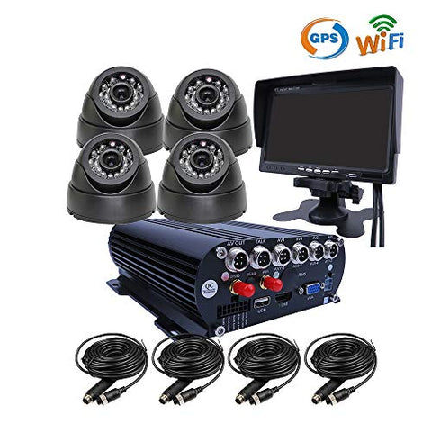 JOINLGO 4-CH GPS WiFi 1080P HDD/SSD/SD Vehicle Car DVR  Kit G-sensor/HDMI Output/Remote View video and Track on APP/Motion Alarm