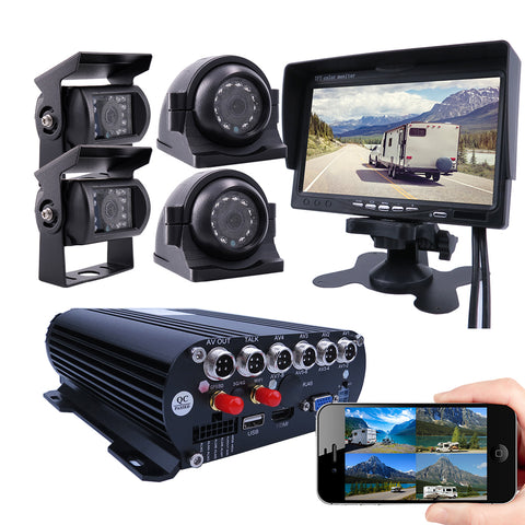 JOINLGO 4-CH GPS WiFi 1080P HDD Vehicle Car DVR Kit G-sensor/HDMI Output/Remote View video and Track on APP/Motion Alarm