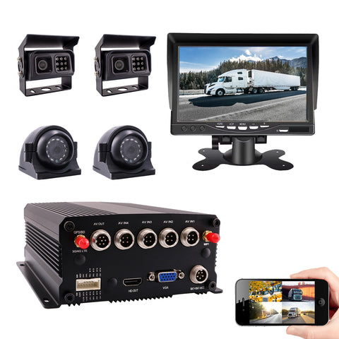 JOINLGO 4-CH GPS WiFi 1080P SSD Vehicle Car DVR Kit G-sensor/HDMI Output/Remote View video and Track on APP/Motion Alarm