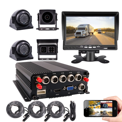 JOINLGO 4-CH GPS 4G WiFi 1080P Dual SD Vehicle Car DVR MDVR Kit G-sensor/HDMI Output/Remote View video and Track on APP/Motion Alarm