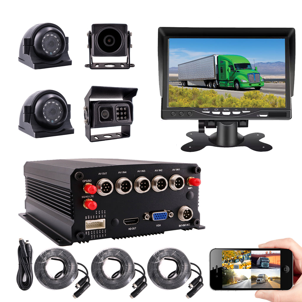 Gps Receiver Rj45 JOINLGO 4-CH GPS 4G WiFi RJ45 1080P Dual SD Vehicle Car DVR MDVR Kit ...