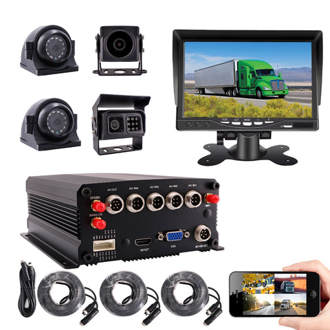 JOINLGO 4-CH GPS 4G Lte WiFi RJ45 1080P SSD/SD Vehicle Car DVR MDVR Kit G-sensor/HDMI Output/Remote View videoon APP/Motion Detection