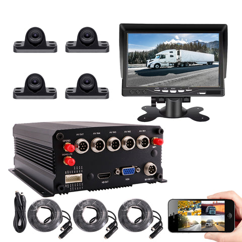 JOINLGO 4-CH 1080P 4G GPS WIFI SSD/HDD/SD Drive Truck Fleet Dvr Camera System Motion Detection Remote View Loop Record