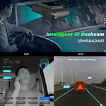 JOINLGO 4-CH 1080P Dash Camera AI WiFi GPS 4G LTE Cellular ADAS + DMAS Remote View on APP/Web 2-CH Built-in Front and Rear Camera 2-CH External Mini 1080P Waterproof Camera