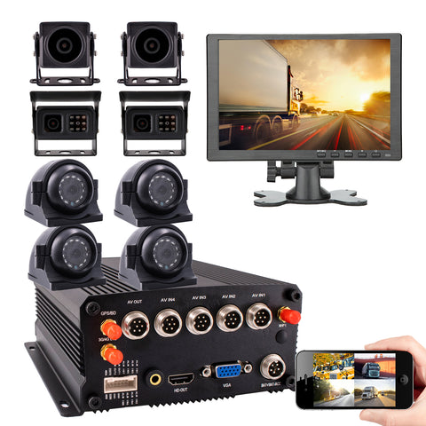 JOINLGO 8-CH Car DVR Camera Kit GPS 4G 1080P SD/SSD MDVR G-sensor/HDMI Output/Remote View video and Track on APP/Motion Detection