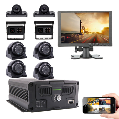 JOINLGO 8-CH GPS WIFI 1080P FULL HD Bus CCTV black box camera system APP/Web remote live view, motion detection, loop record