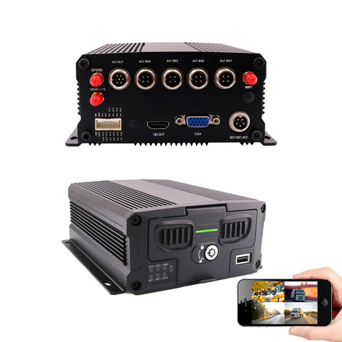 JOINLGO 4-CH GPS 4G SIM LTE WiFi 1080P SSD/SD Drive Mobile Vehicle Car DVR MDVR Motion Detection Remote View