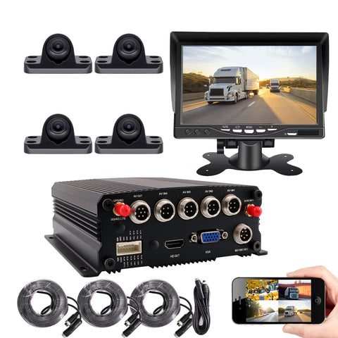 JOINLGO 4-CH GPS WIFI 1080P Dual SD Vehicle Car DVR Mini Camera Kit G-sensor/HDMI Output/Remote View video and Track on APP/Motion Alarm