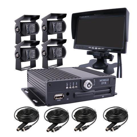 JOINLGO 4-CH SD 720P Vehicle Car DVR Kit Loop Record / Motion Alarm